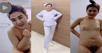 สาวพยาบบาลขี้เงี่ยน ตั้งกล้องถ่ายตัวเองอาบน้ำส่งให้ผัวดู เงี่ยนหีอยากโดนเย็ด โดนจับถางขากระแทกควยครางเสียวหีดังมาก